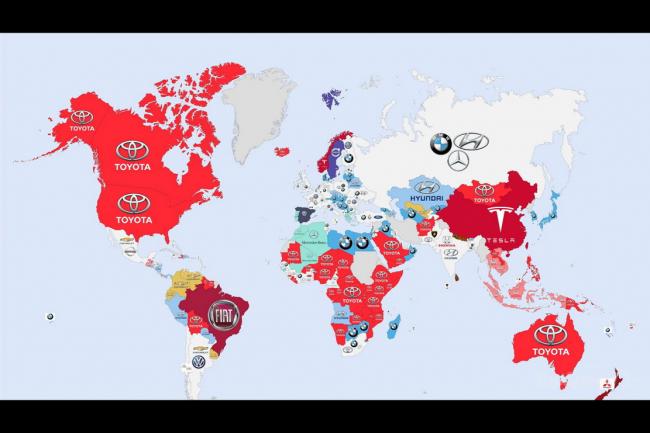 Infographie les marques les plus recherchees par pays 