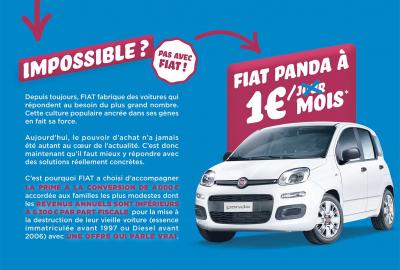 Image principale de l'actu: FIAT vend sa Panda pour 1 € par mois en LOA !