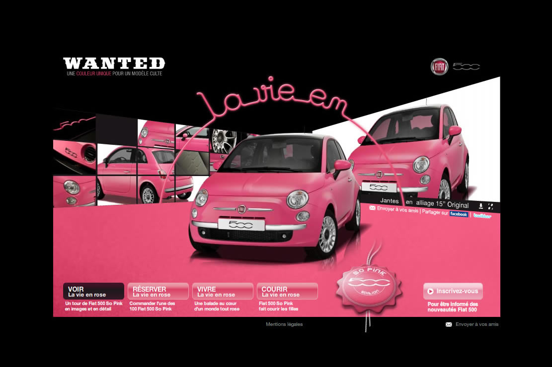 Image principale de l'actu: Fiat 500 so pink en vente sur internet 