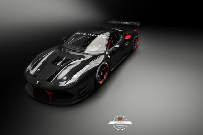 La ferrari 488 gt3 imaginee en 3d 