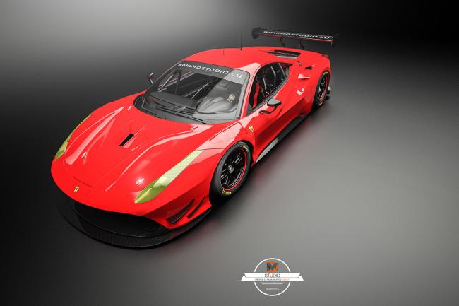 La ferrari 488 gt3 imaginee en 3d 