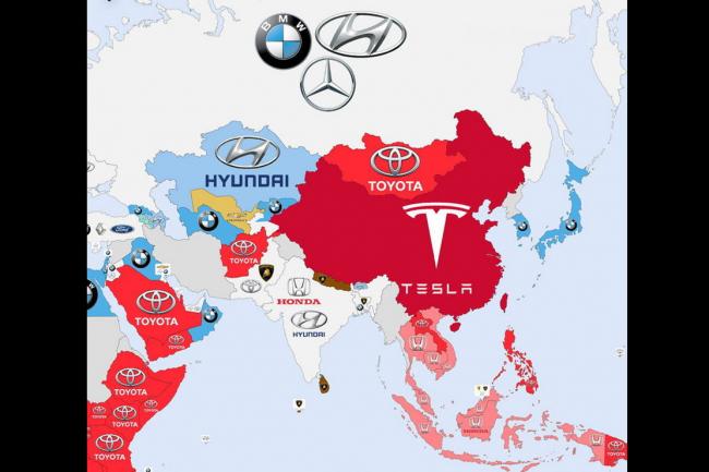 Infographie les marques les plus recherchees par pays 