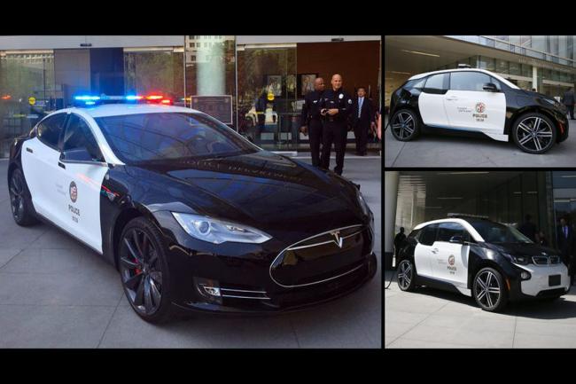 La police de los angeles s equipe de bmw i3 et tesla model s p85d 