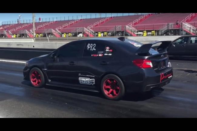 Une subaru wrx sti en 9 1 secondes sur le 400 metres 