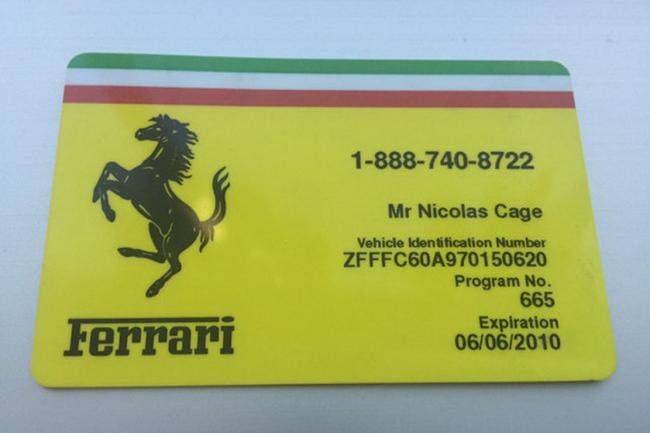 La ferrari 599 gtb de nicolas cage aux encheres sur ebay 