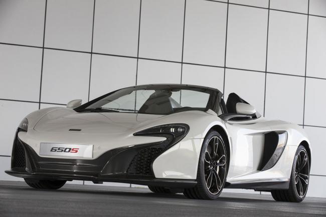 Mclaren 650s spider al sahara 79 avec une peinture a la poussiere d or 