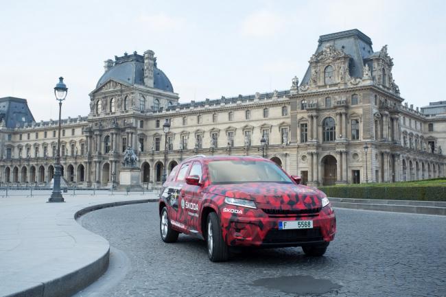 Le skoda kodiaq a paris pour l arrivee du tour de france 