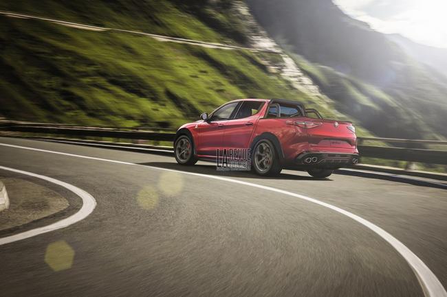 L alfa romeo stelvio deja imagine en pick up 