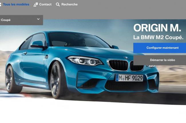 Bmw m2 elle se montre en avance sur le site internet de la marque 