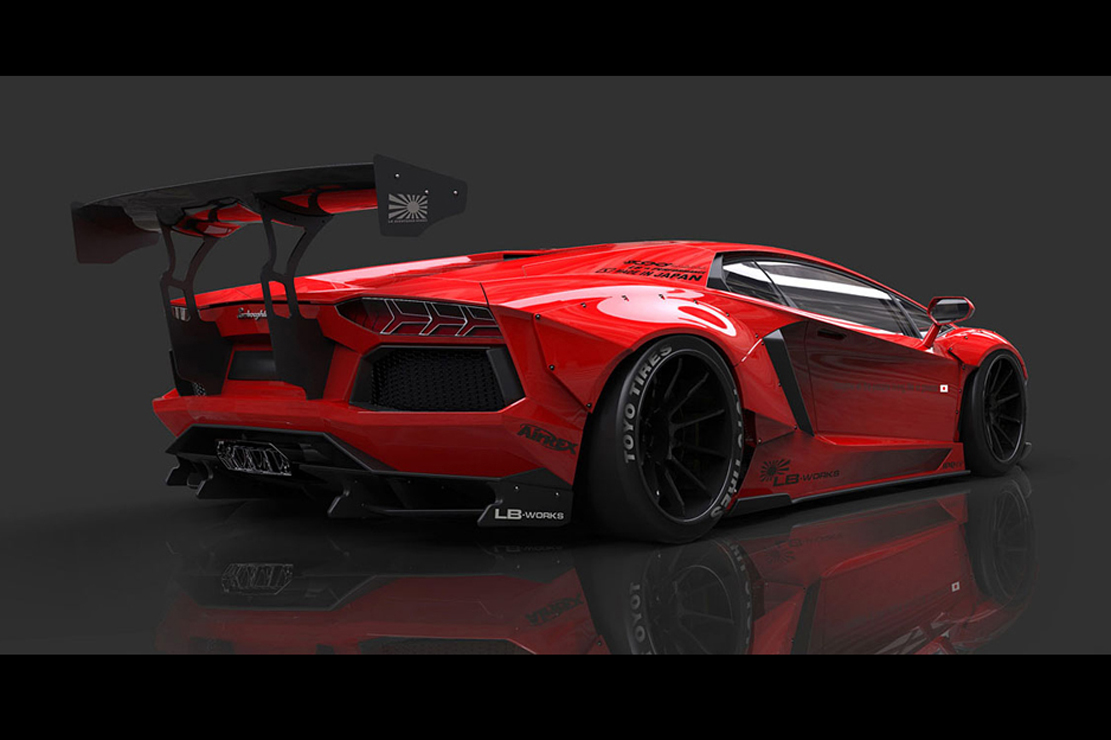 Liberty walk se penche sur la lamborghini aventador 