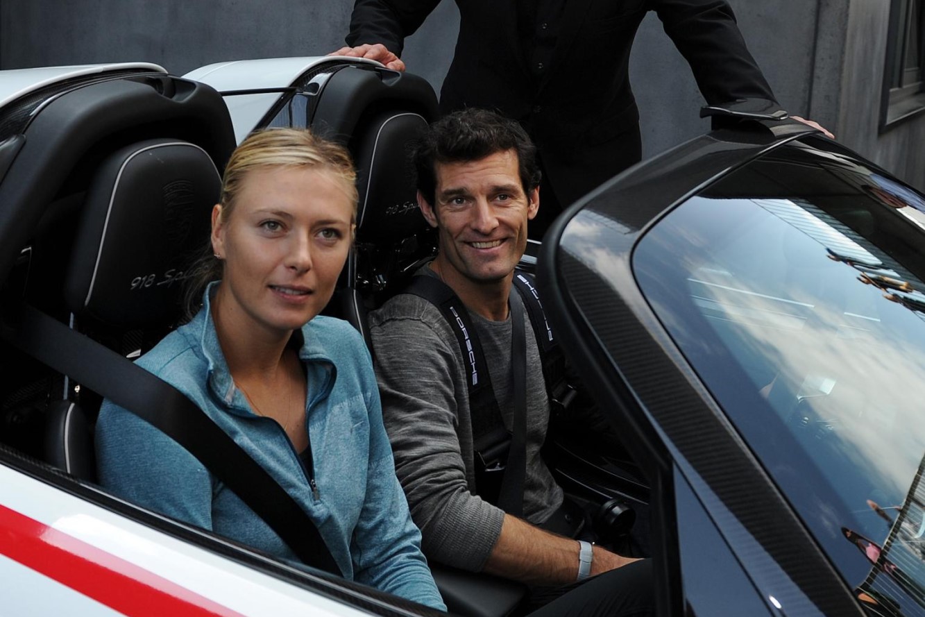 Video maria sharapova embarquee par mark webber en porsche 918 spyder 