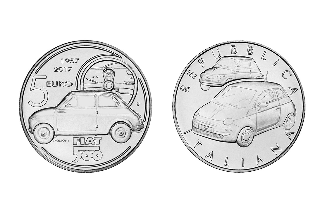 Image principale de l'actu: Fiat 500 une piece dargent a son effigie 