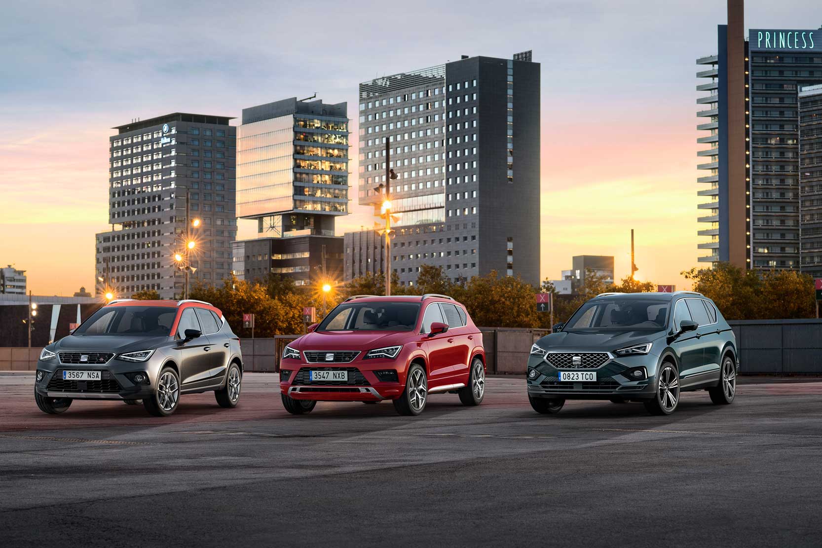 La famille SUV de SEAT avec Arona Ateca et le nouveau Tarraco