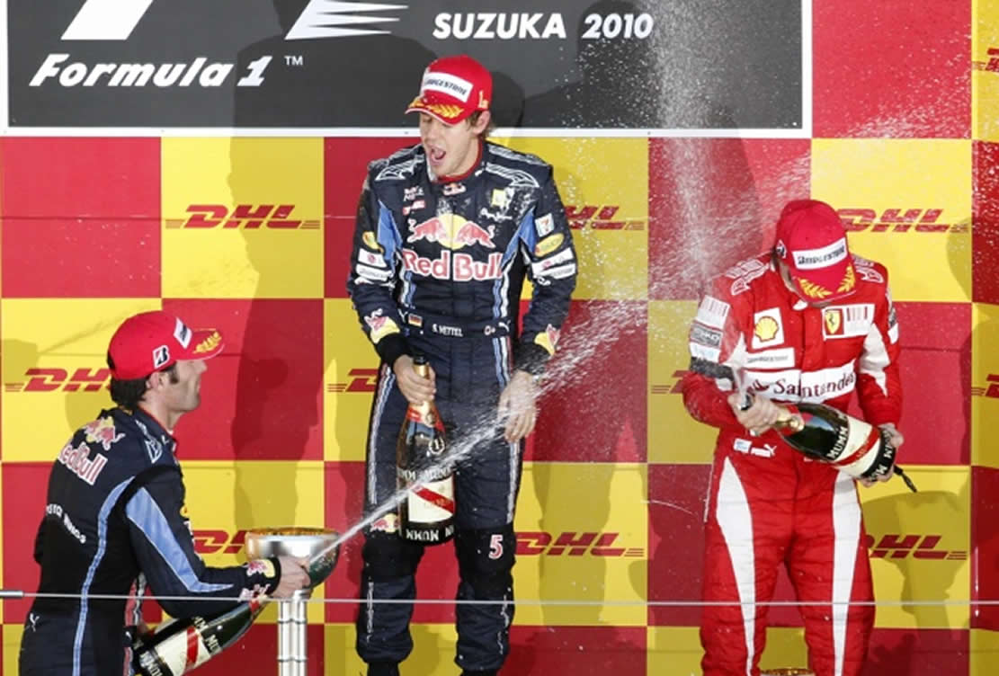 Image principale de l'actu: Vettel webber alonso le trio gagnant de suzuka 