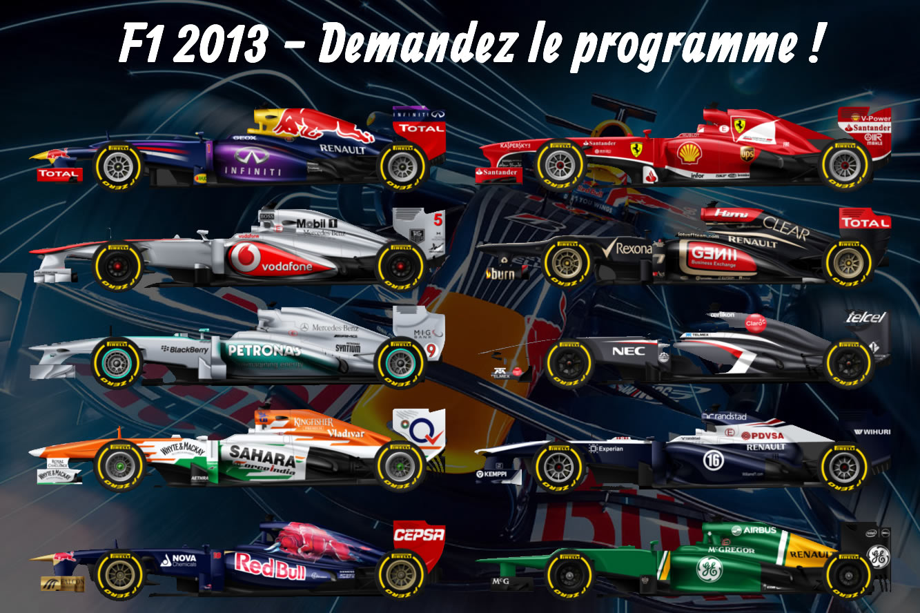 Image principale de l'actu: Programme saison 2013 de f1 