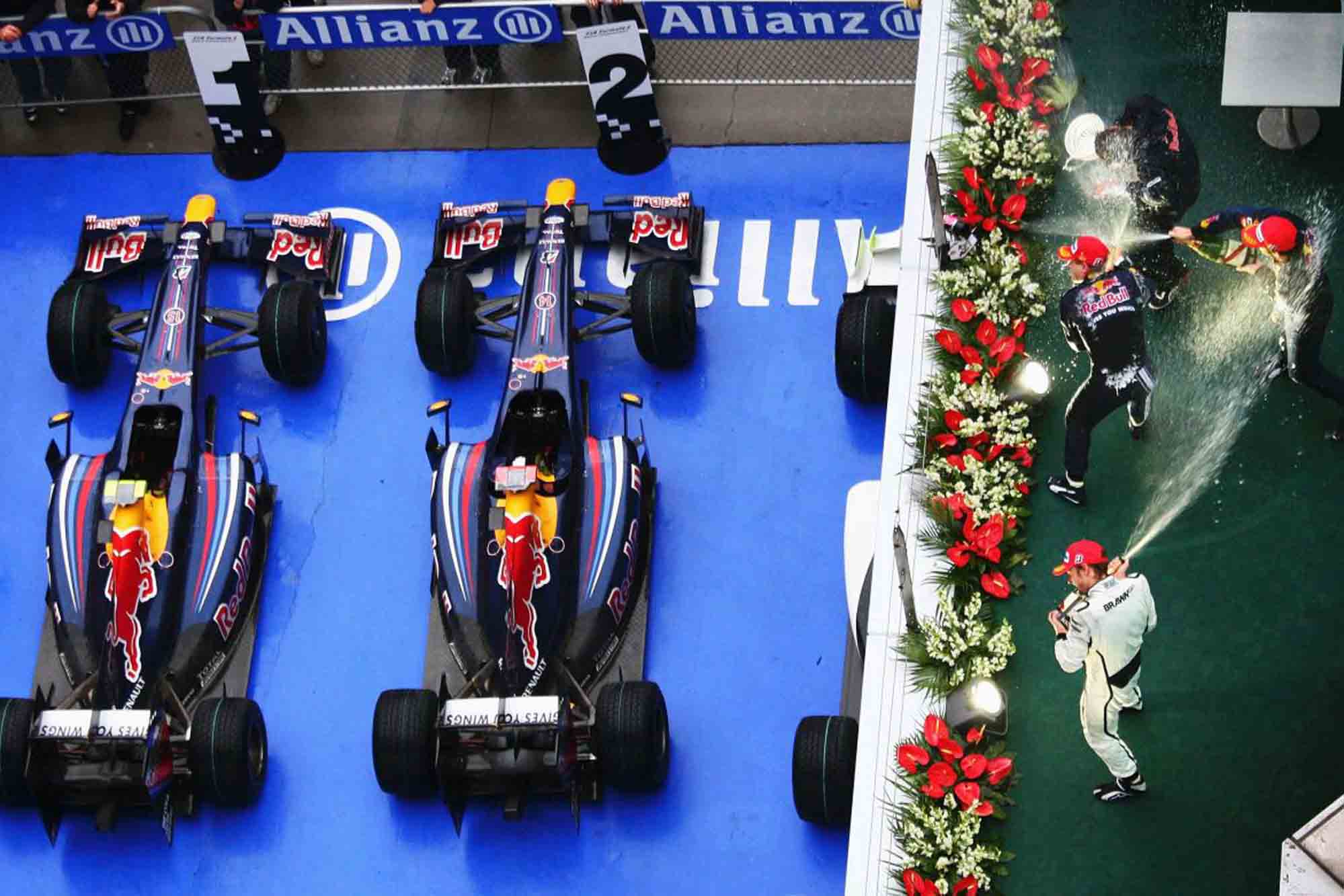 Un red bull a leau pour le gp f1 de shanghai 